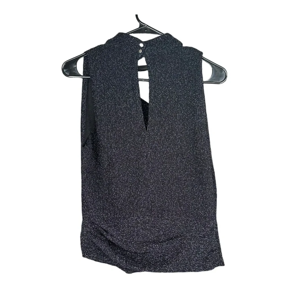 IRO Paris 36 Black Foa Sparkly Cutout Blouse High Neck Party Cocktail Sexy - Picture 4 of 15